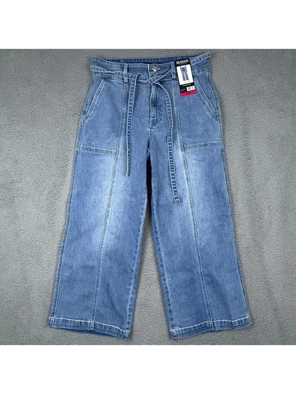 Hudson Los Angeles Womens Wide Leg Belted Jeans Size 8/29 Blue Faded Denim - Picture 2 of 12